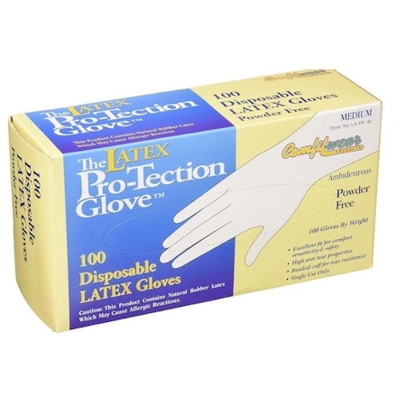 Comfitwear Disposable Gloves, Latex, M, 10 PK LA-PF-M-10PK